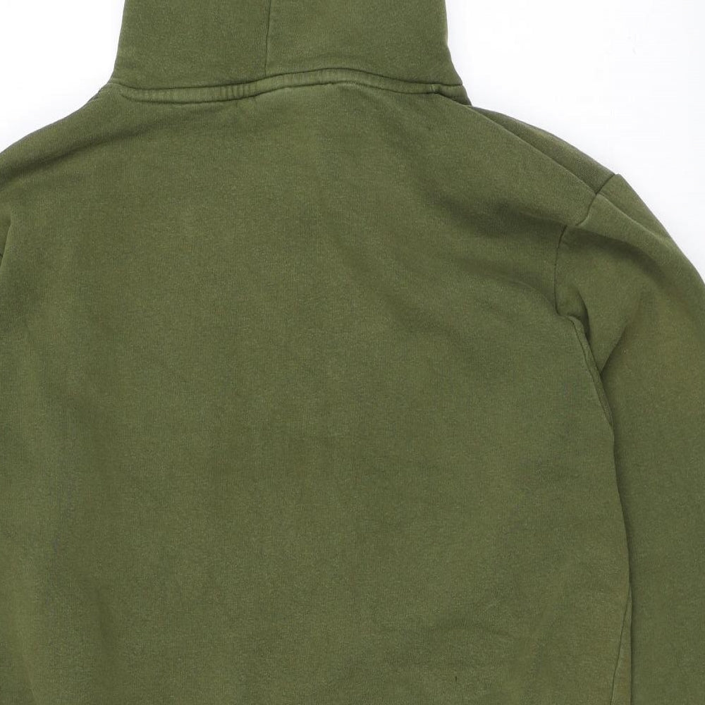 Criminal Damage Mens Green Cotton Pullover Hoodie Size L