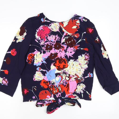 Finery Womens Multicoloured Floral Viscose Basic Blouse Size 8 Round Neck