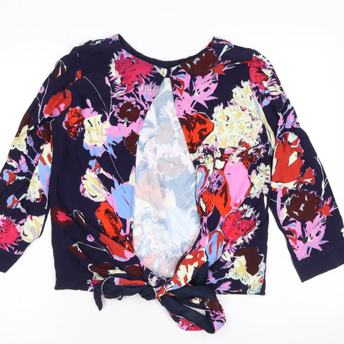 Finery Womens Multicoloured Floral Viscose Basic Blouse Size 8 Round Neck