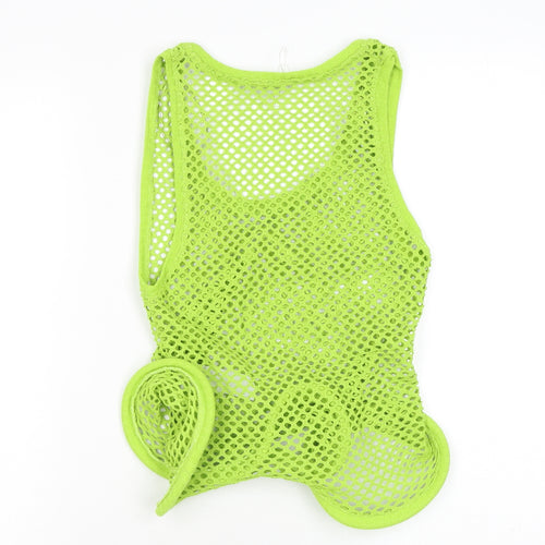 Zara Womens Green Polyester Basic Tank Size S Scoop Neck - Fishnet