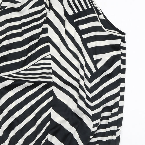 Wallis Womens Black Animal Print Polyester Camisole Blouse Size L Halter - Zebra