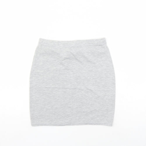 Boohoo Womens Grey Polyester Bandage Skirt Size 8 - Elastic Waist
