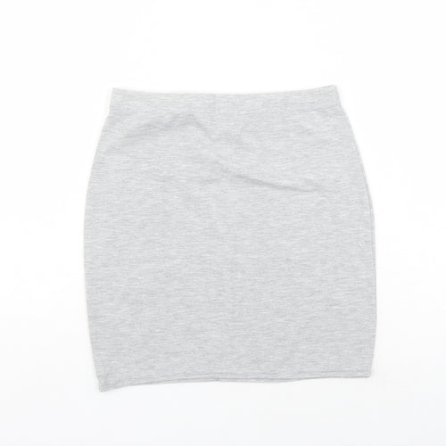 Boohoo Womens Grey Polyester Bandage Skirt Size 8 - Elastic Waist