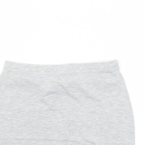 Boohoo Womens Grey Polyester Bandage Skirt Size 8 - Elastic Waist