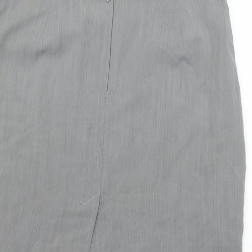 Betty Jackson Womens Grey Polyester A-Line Skirt Size 14 Zip