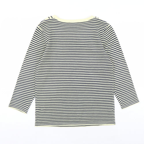 Ann Marie Womens Ivory Round Neck Striped Acrylic Pullover Jumper Size S