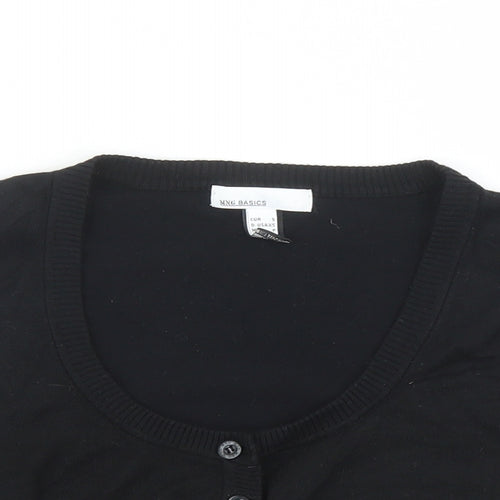 MNG Womens Black Scoop Neck Viscose Shrug Jumper Size S - Buttons