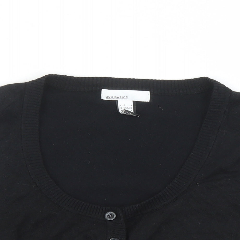 MNG Womens Black Scoop Neck Viscose Shrug Jumper Size S - Buttons