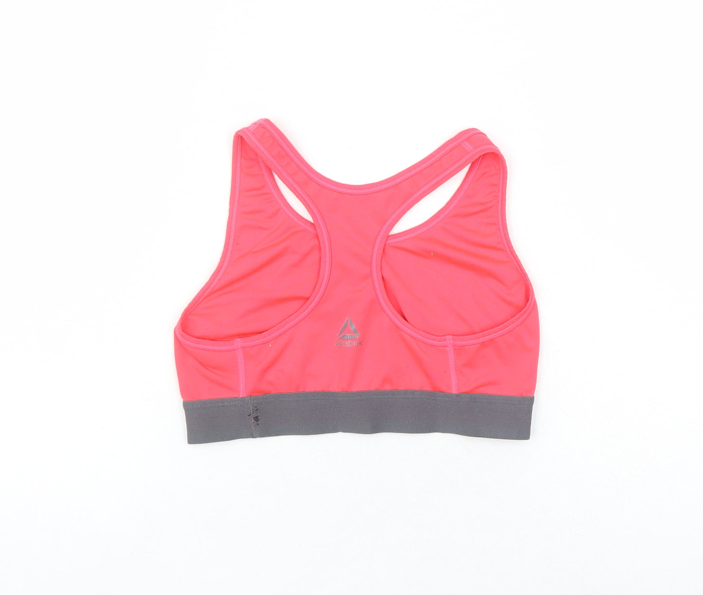 Reebok Womens Pink Polyester Cropped Tank Size S Round Neck Pullover - Logo