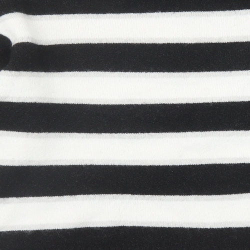 Divided by H&M Womens Black Round Neck Striped Acrylic Pullover Jumper Size S