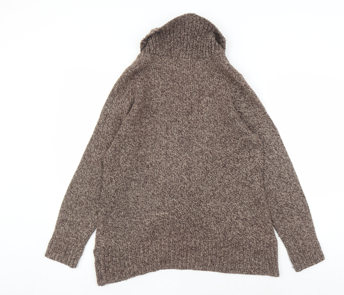 EWM Womens Brown V-Neck Acrylic Cardigan Jumper Size 14 - Size 14-16