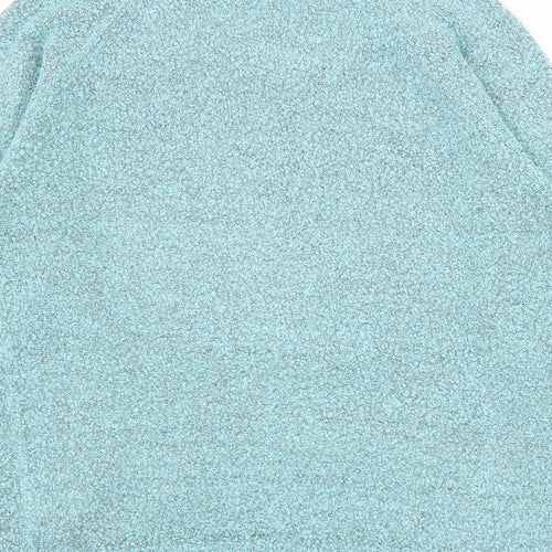 M&Co Womens Blue Round Neck Acetate Pullover Jumper Size M - Pockets