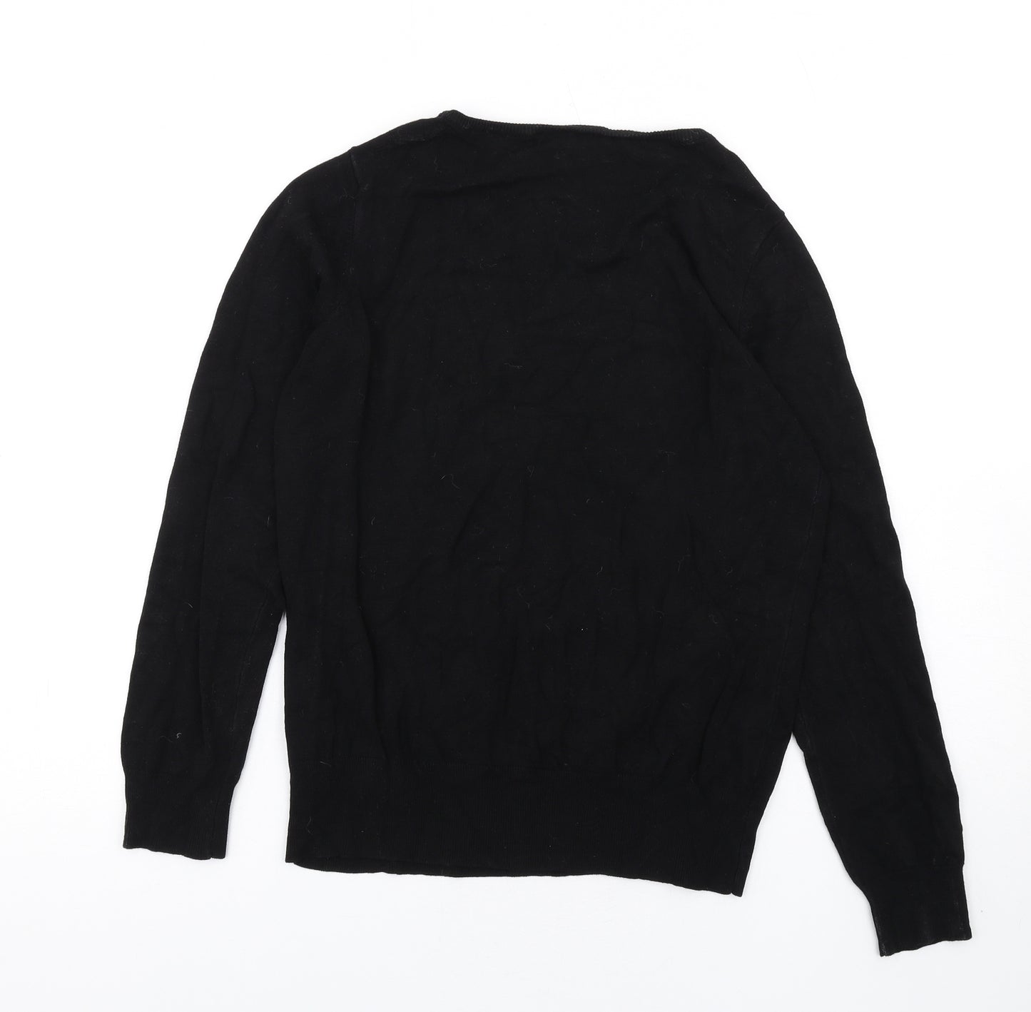 Wallis Womens Black Round Neck Viscose Pullover Jumper Size 12 - Studded