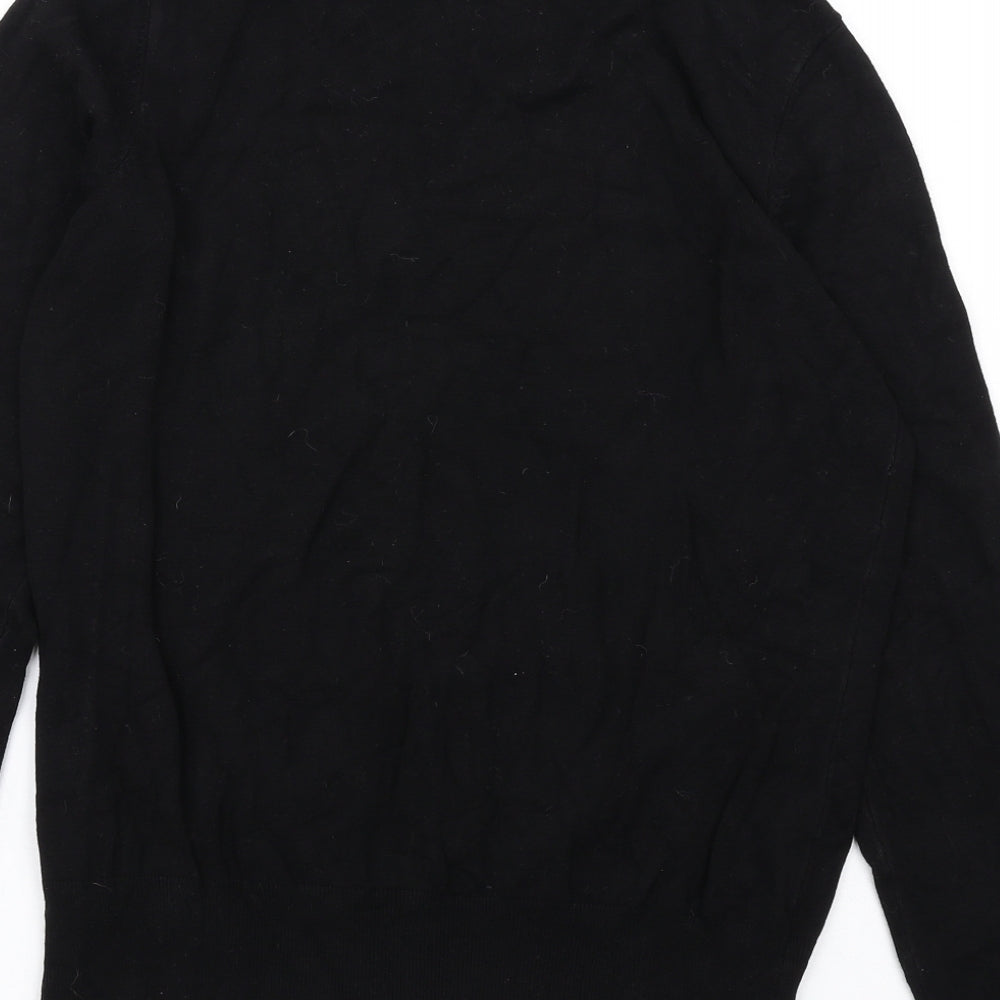 Wallis Womens Black Round Neck Viscose Pullover Jumper Size 12 - Studded