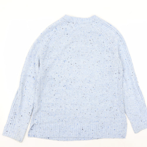 Marks and Spencer Womens Blue Round Neck Acrylic Pullover Jumper Size S