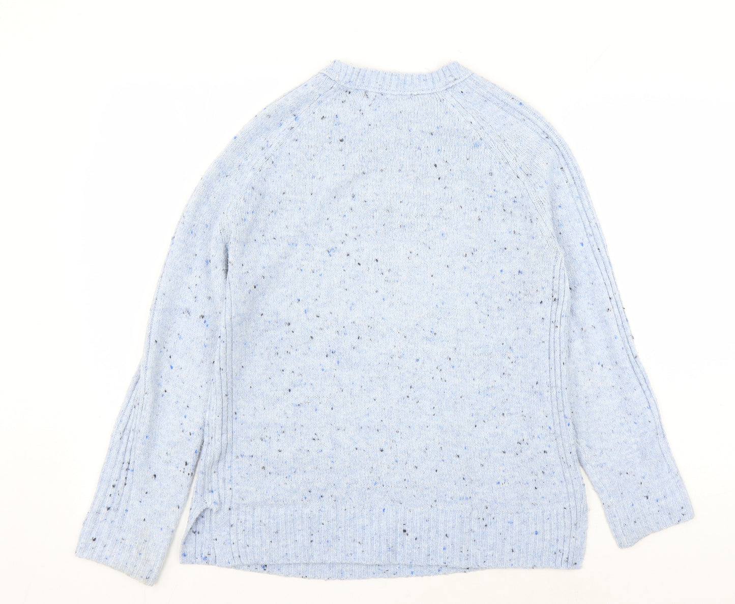 Marks and Spencer Womens Blue Round Neck Acrylic Pullover Jumper Size S