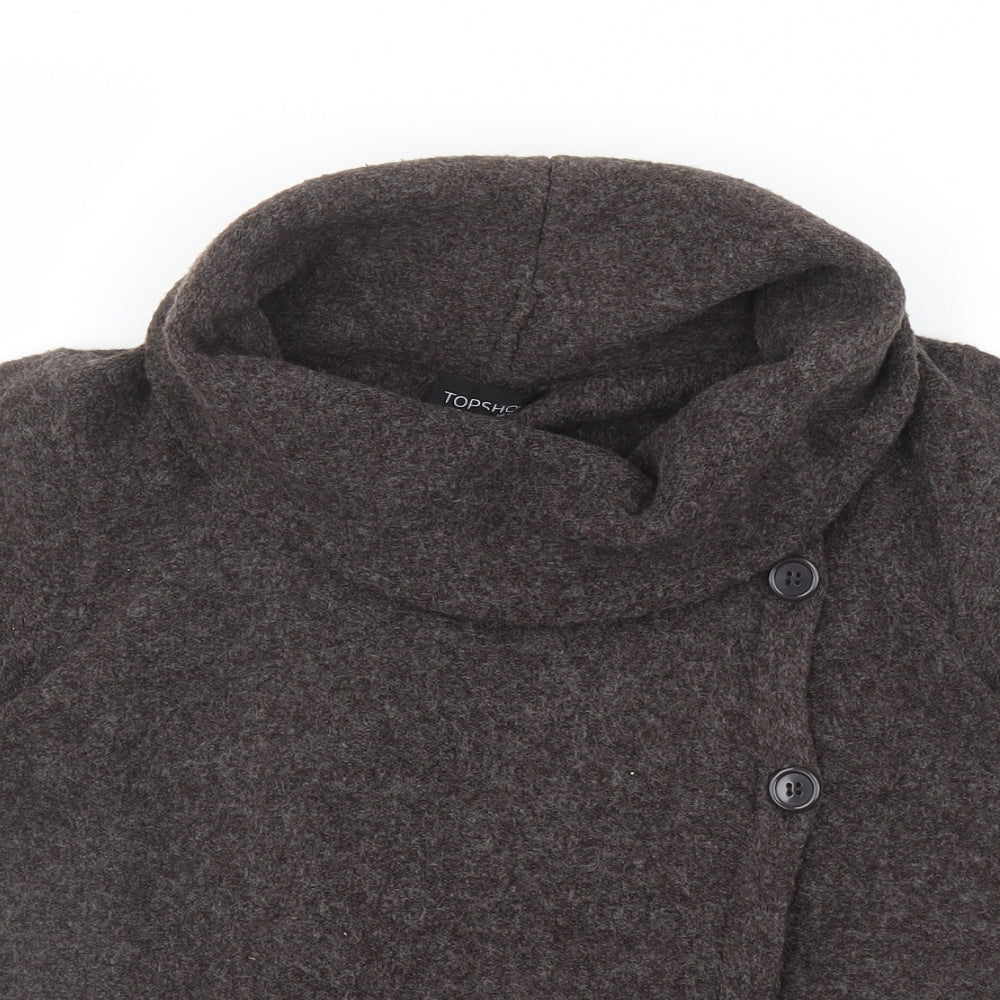 Topshop Womens Brown Roll Neck Acrylic Pullover Jumper Size 12