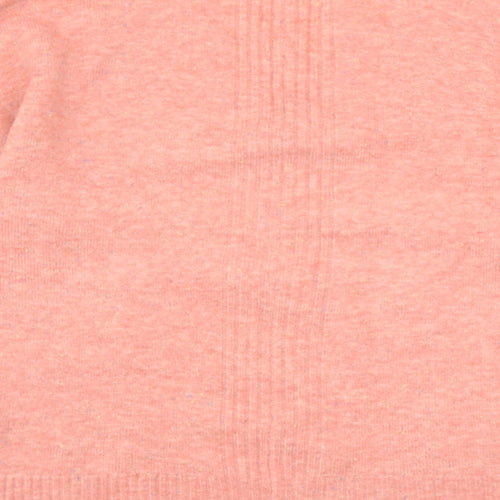 Monsoon Womens Pink V-Neck Acrylic Pullover Jumper Size M