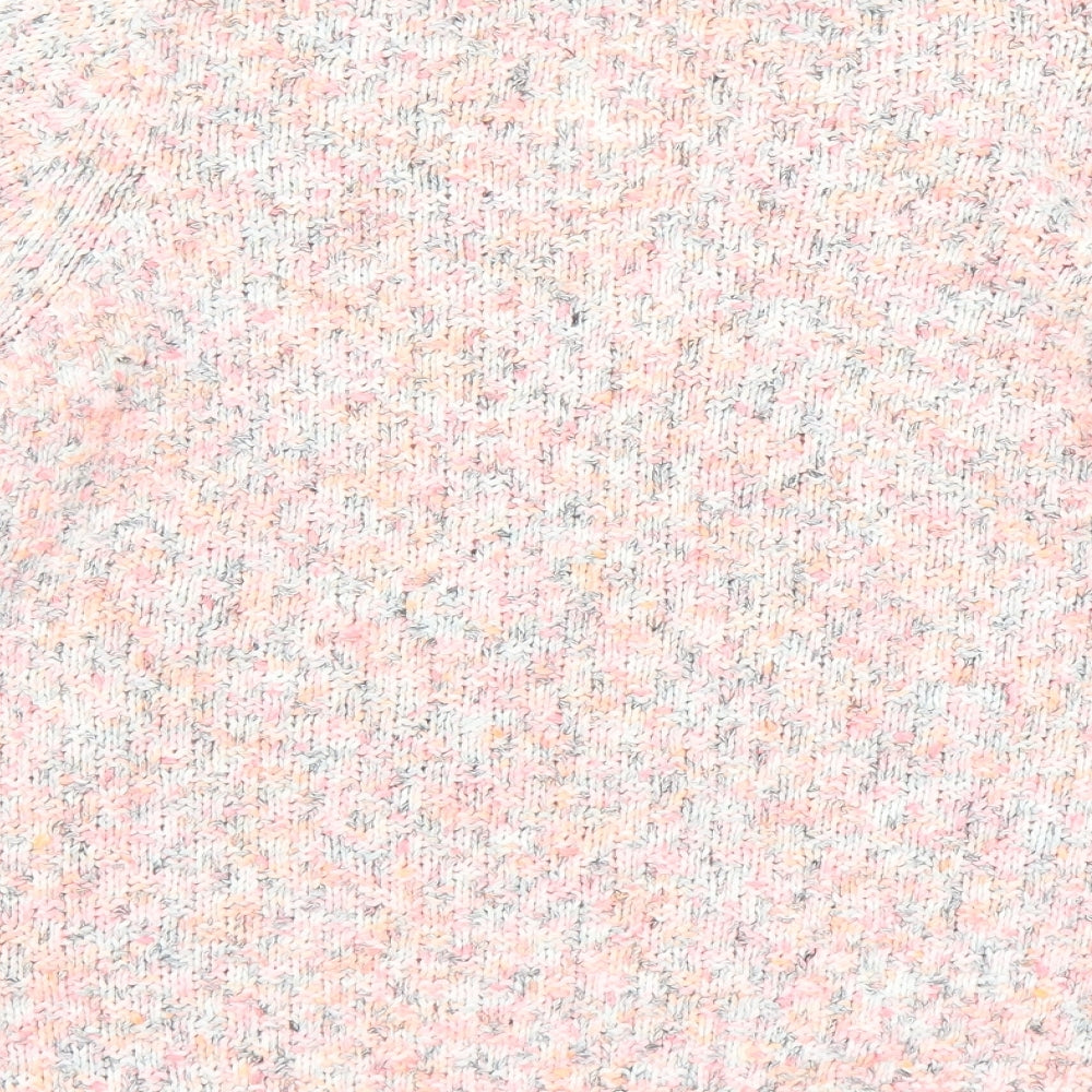 Marks and Spencer Womens Pink V-Neck Cotton Pullover Jumper Size 12