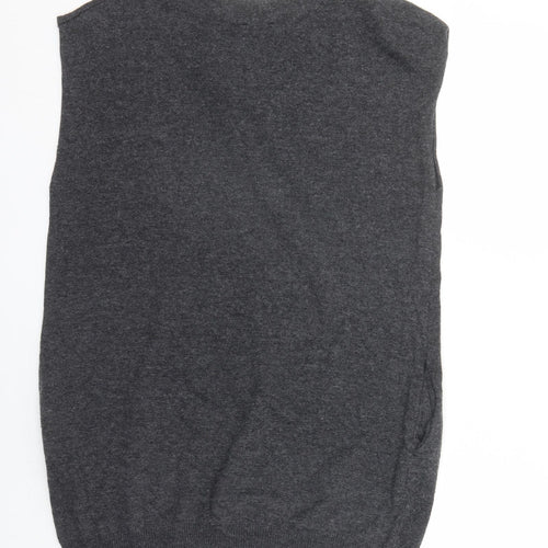 Per Una Womens Grey Round Neck Polyamide Pullover Jumper Size 10 - Pockets