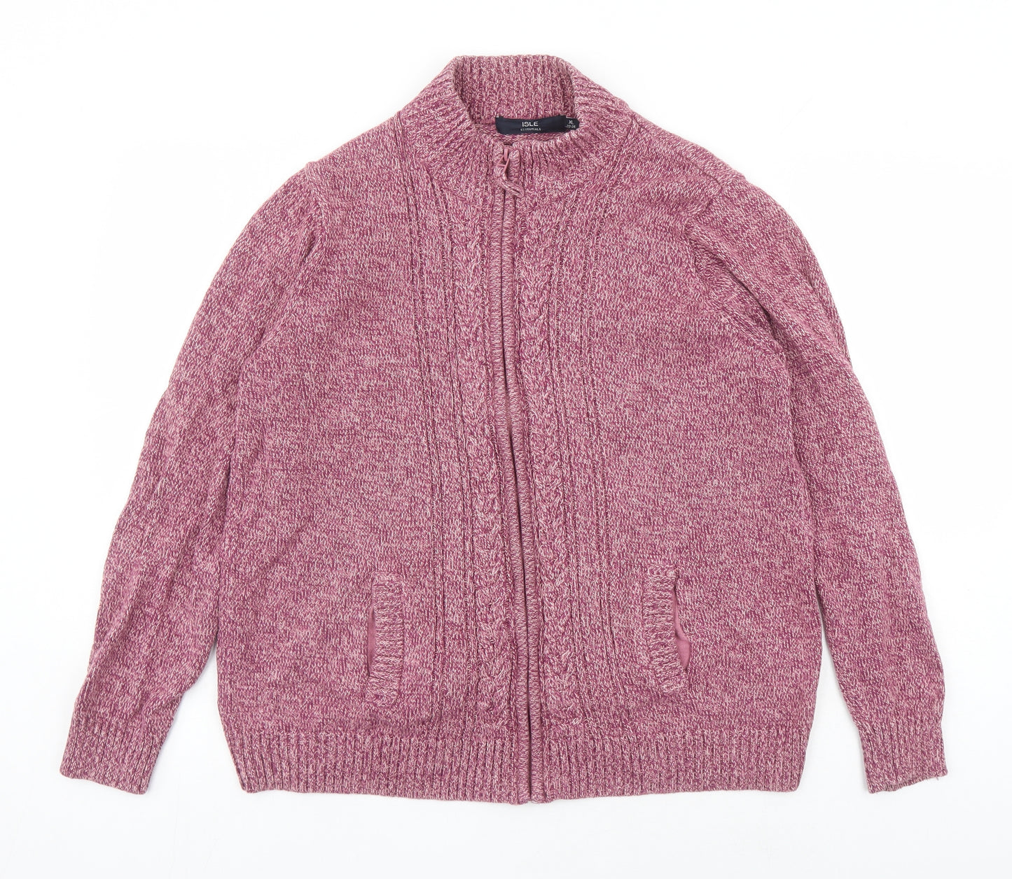 EWM Womens Pink Round Neck Cotton Full Zip Jumper Size 22 - Size 22-24