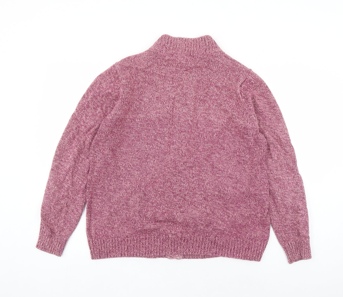 EWM Womens Pink Round Neck Cotton Full Zip Jumper Size 22 - Size 22-24