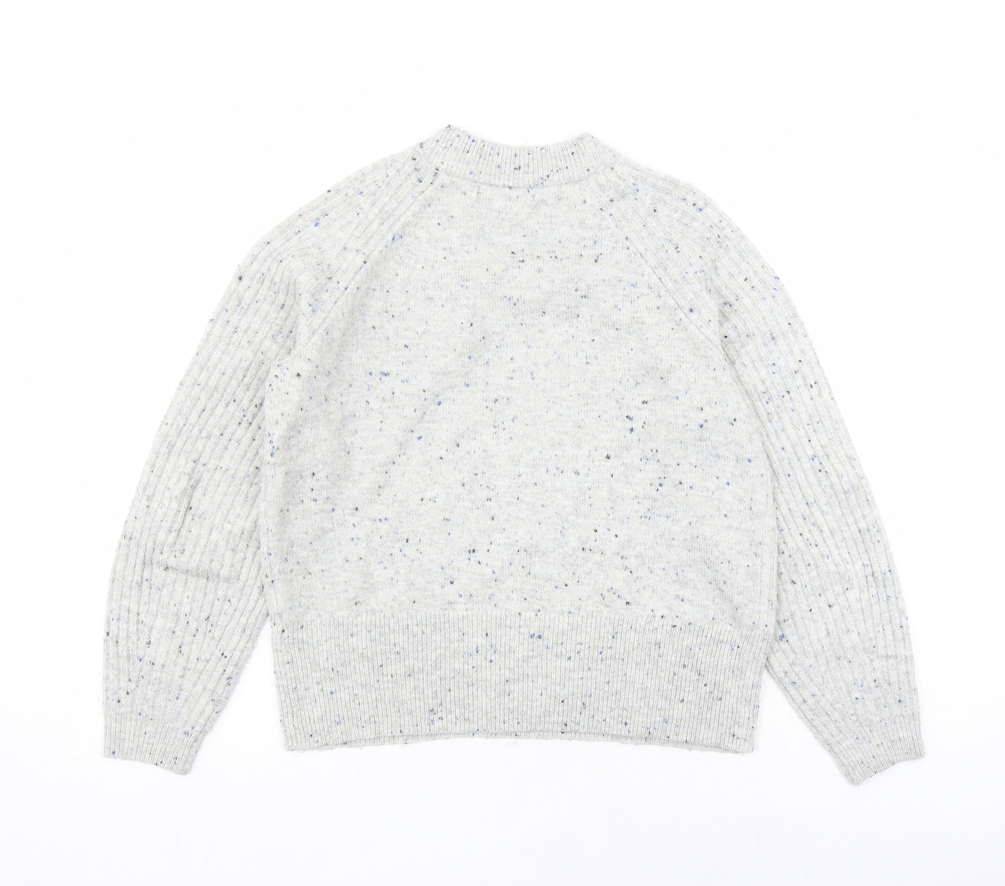 Marks and Spencer Womens Grey Round Neck Acrylic Pullover Jumper Size S