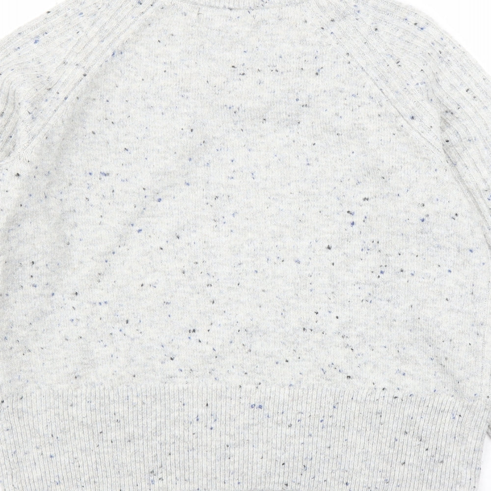 Marks and Spencer Womens Grey Round Neck Acrylic Pullover Jumper Size S