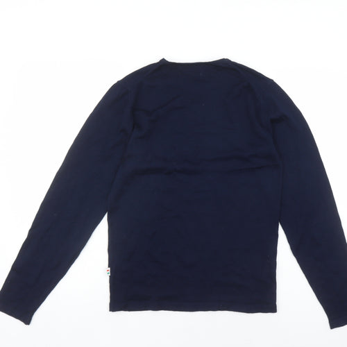 Casual Friday Womens Blue Round Neck Wool Pullover Jumper Size S