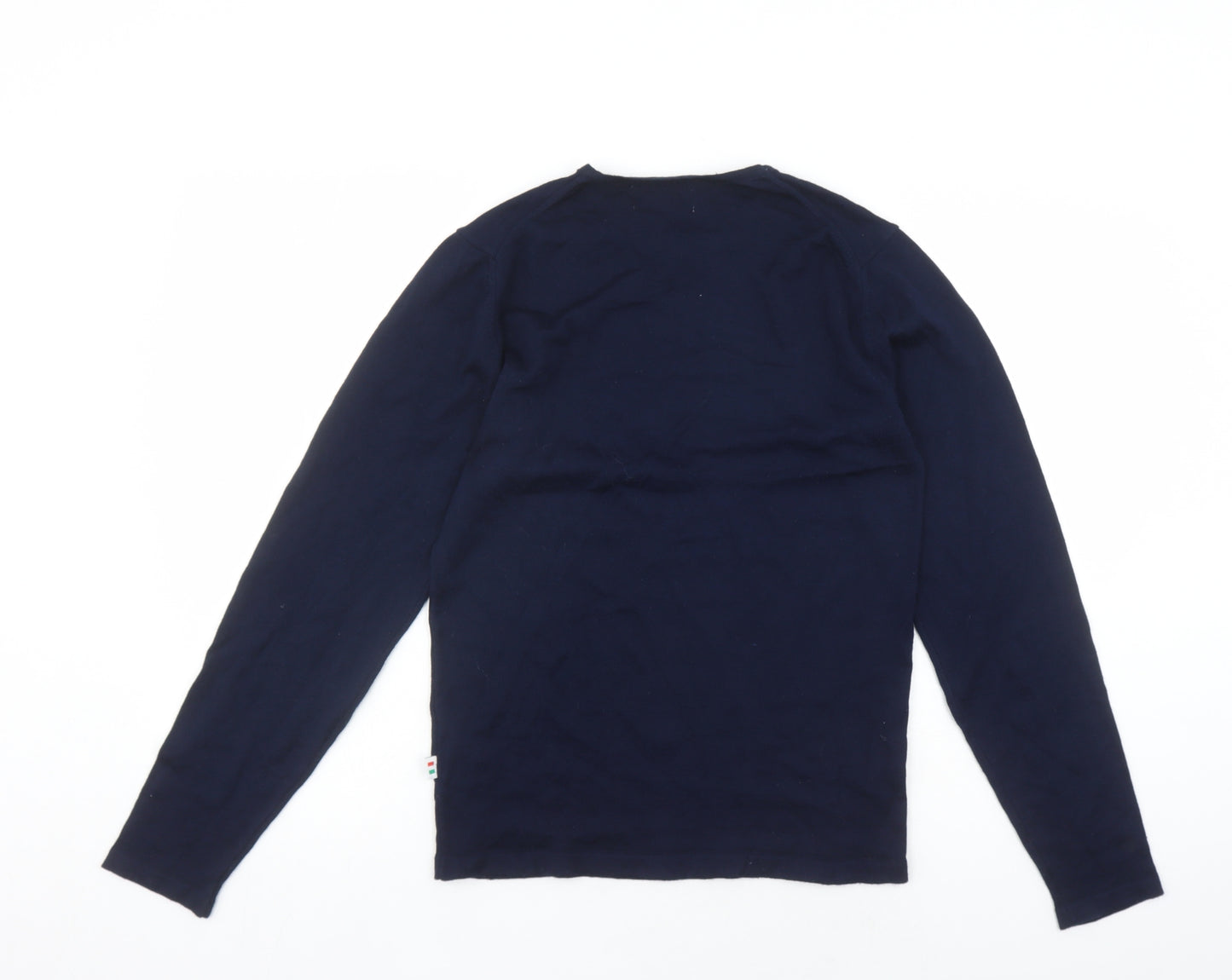 Casual Friday Womens Blue Round Neck Wool Pullover Jumper Size S
