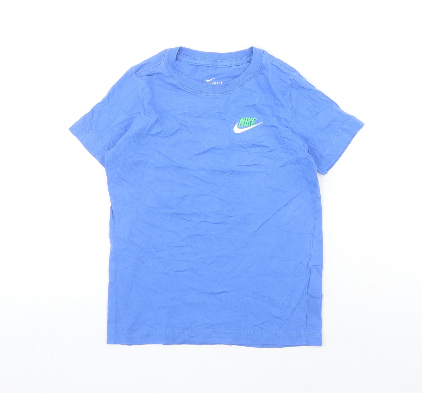 Nike Boys Blue Cotton Pullover T-Shirt Size XS Round Neck Pullover