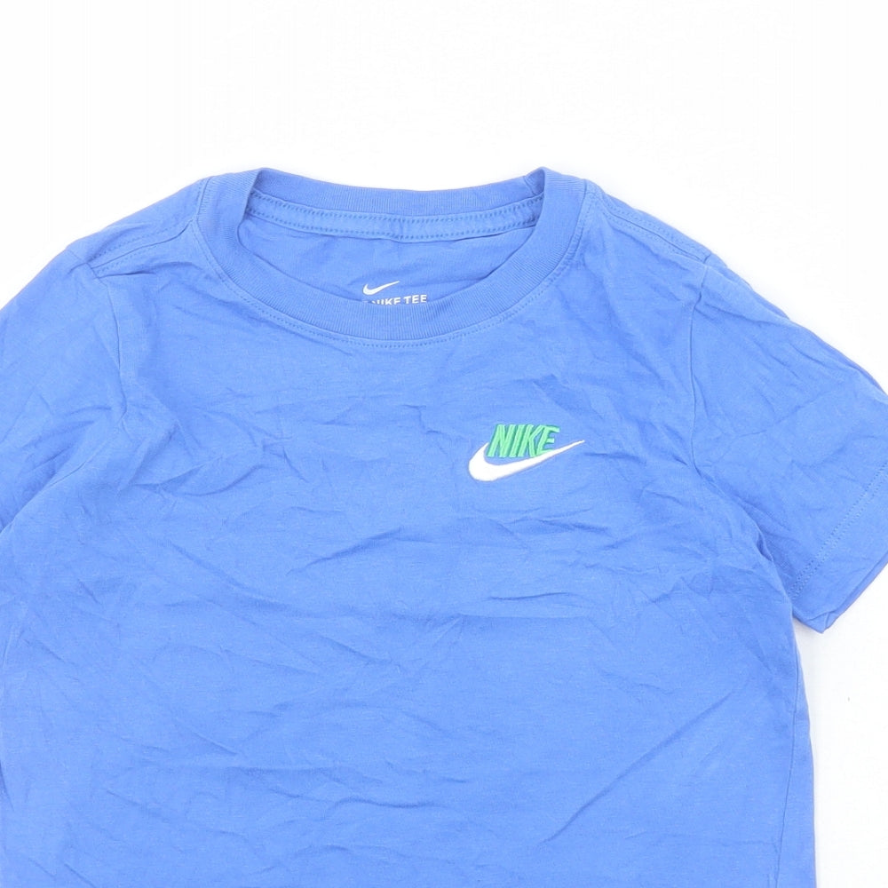 Nike Boys Blue Cotton Pullover T-Shirt Size XS Round Neck Pullover