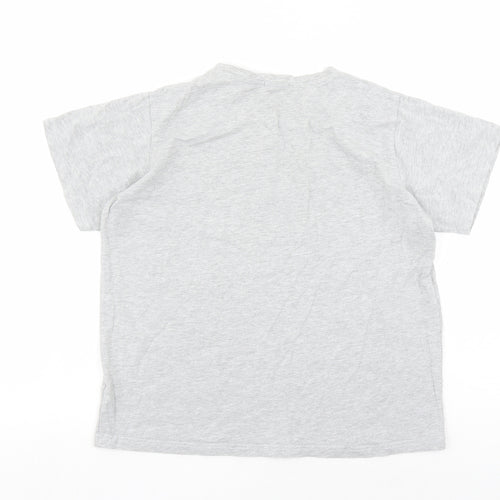 Boohoo Womens Grey Cotton Basic T-Shirt Size 6 Round Neck