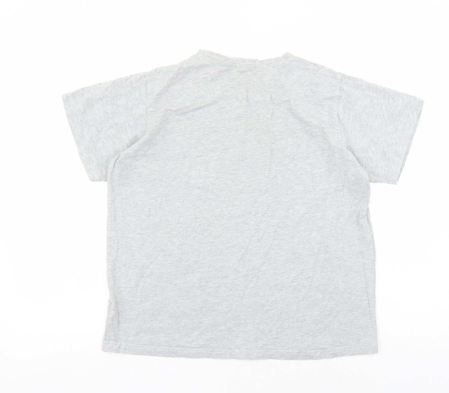 Boohoo Womens Grey Cotton Basic T-Shirt Size 6 Round Neck