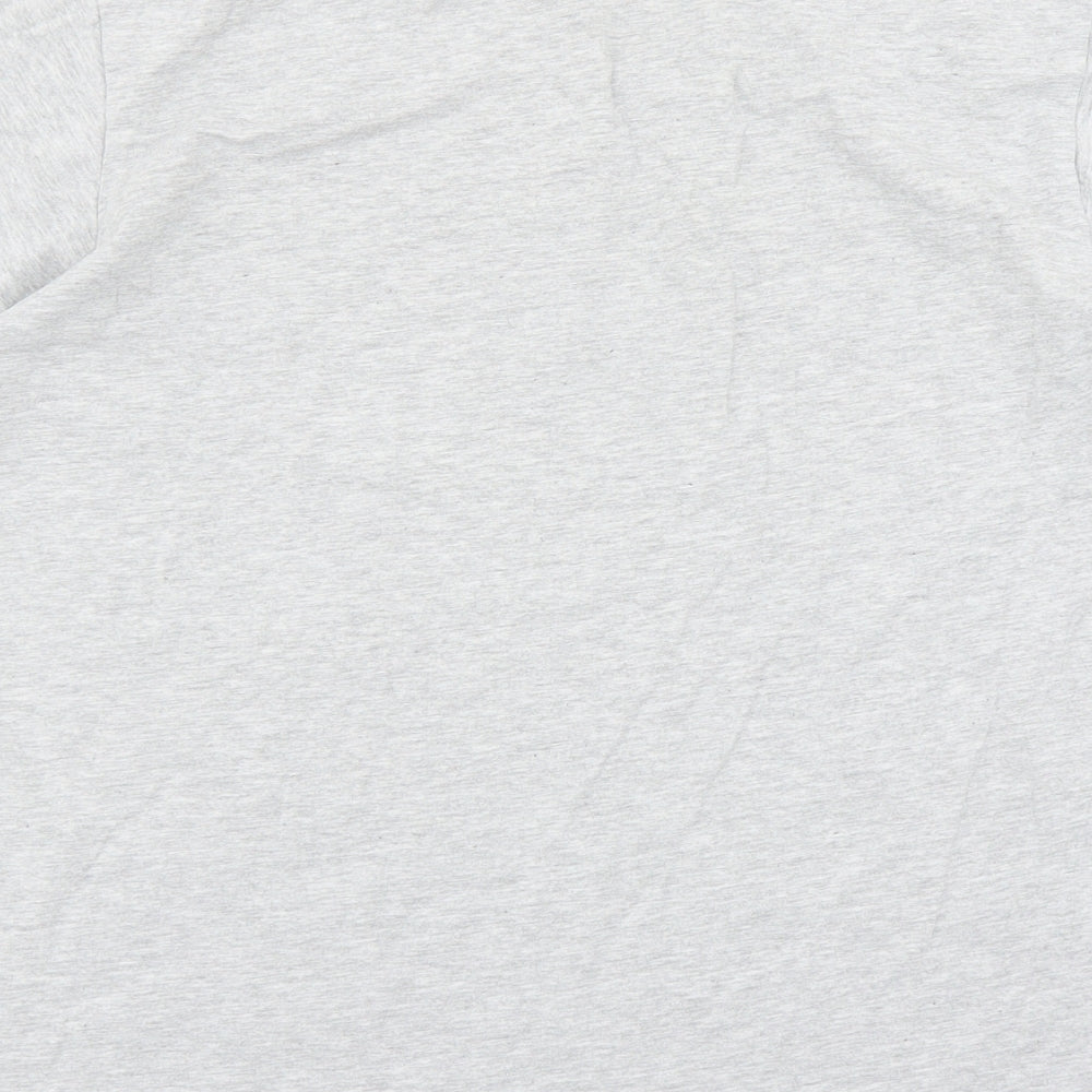 Boohoo Womens Grey Cotton Basic T-Shirt Size 6 Round Neck