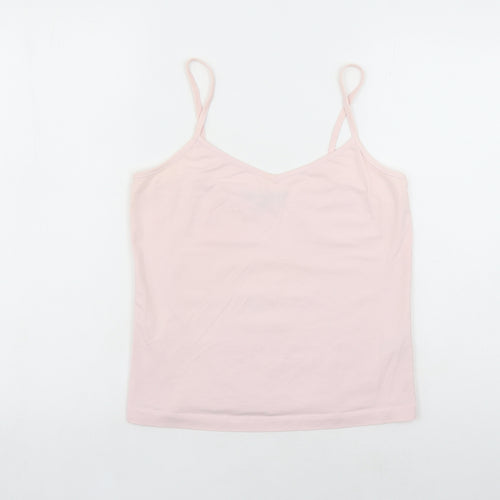 Great Plains Womens Pink Cotton Camisole Tank Size L V-Neck