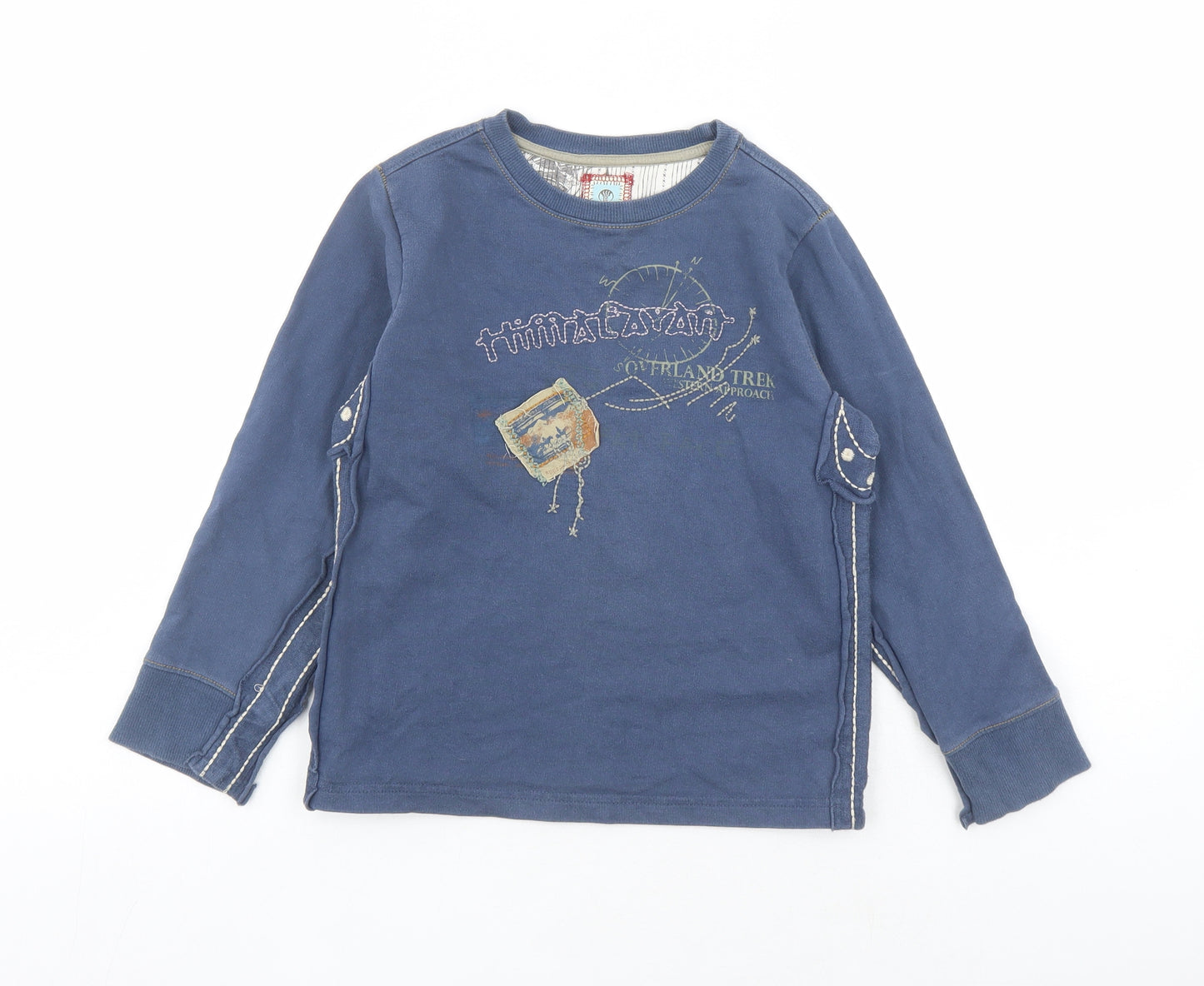 Fat Face Boys Blue Cotton Pullover Sweatshirt Size 6-7 Years