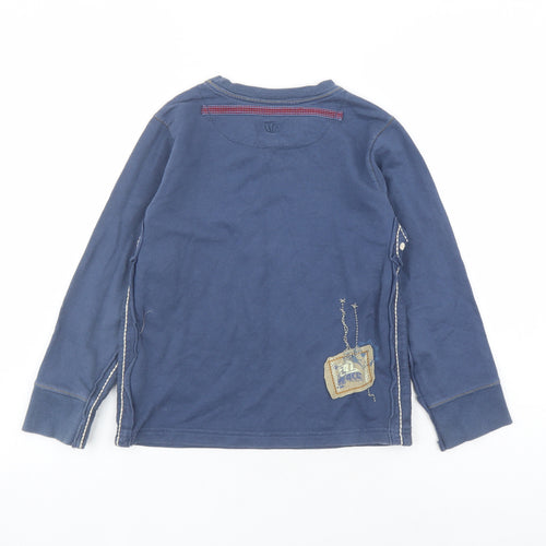 Fat Face Boys Blue Cotton Pullover Sweatshirt Size 6-7 Years