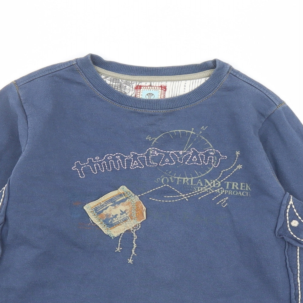 Fat Face Boys Blue Cotton Pullover Sweatshirt Size 6-7 Years