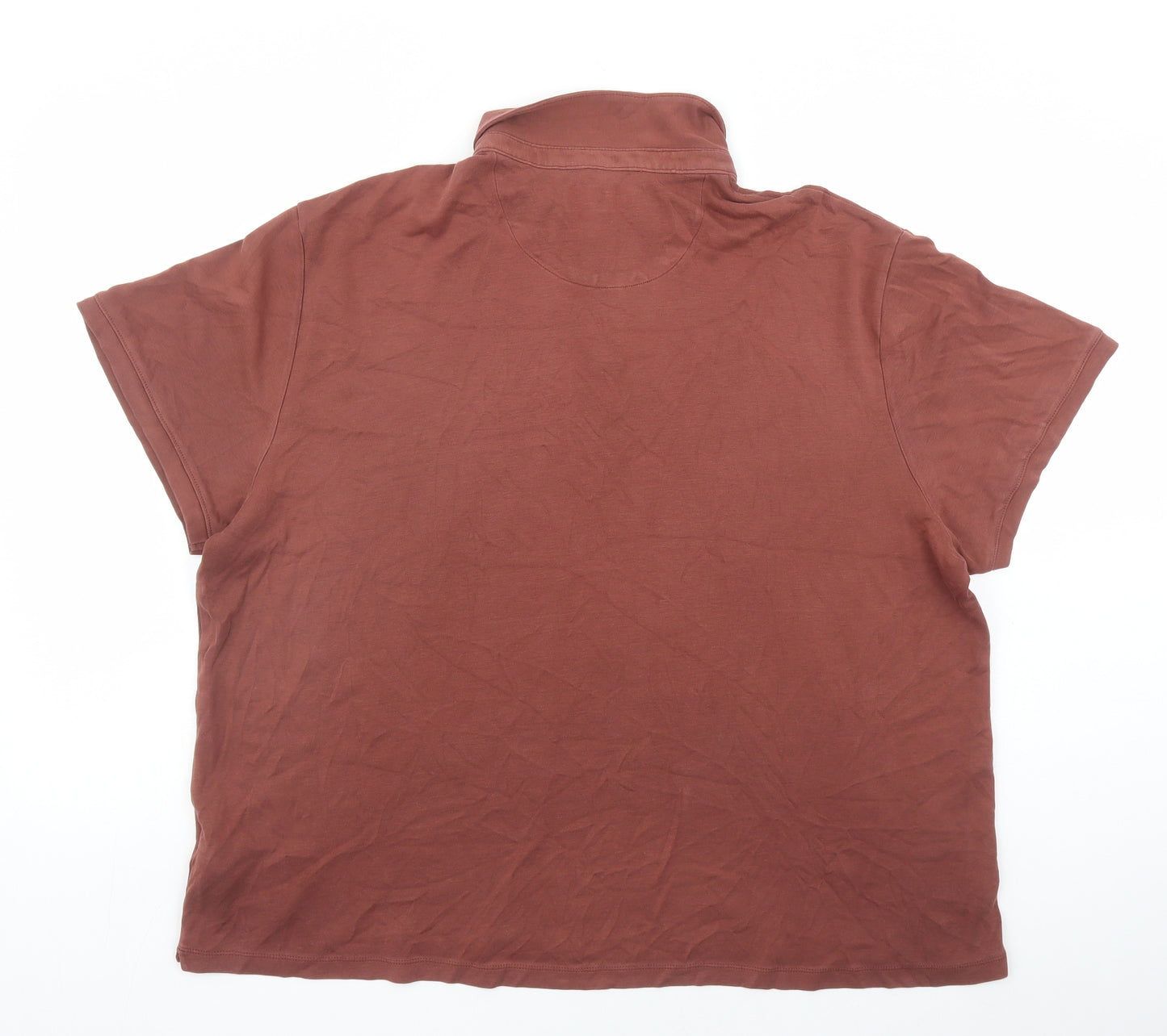 Jasper Conran Mens Brown Cotton Polo Size 2XL Collared Button