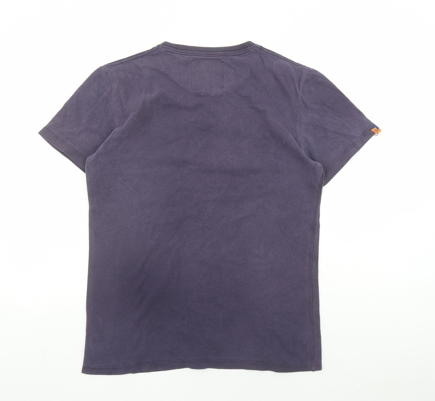 Superdry Mens Blue Cotton T-Shirt Size M Round Neck