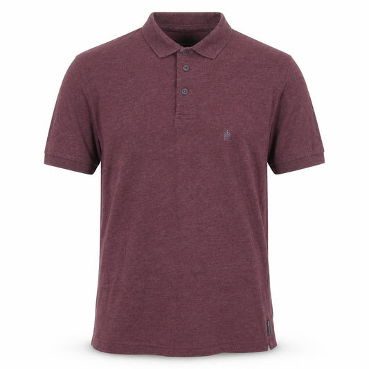 Front view of French Connection men’s red cotton polo, size M, collared button
