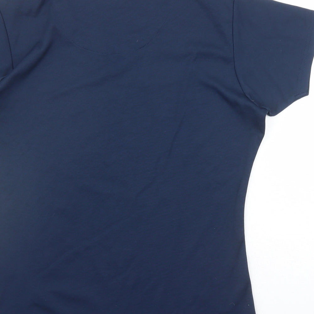 Regatta Womens Blue Polyester Basic T-Shirt Size 14 Scoop Neck Pullover