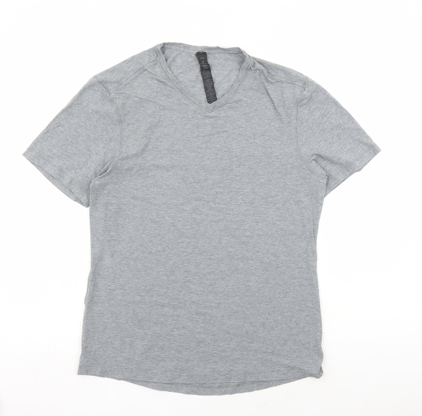 Lululemon Womens Grey Cotton Basic T-Shirt Size M V-Neck
