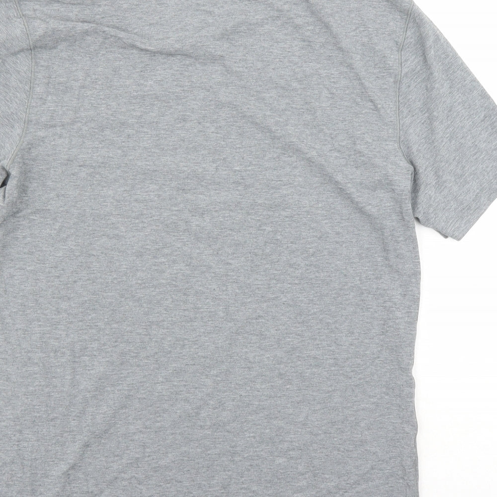 Lululemon Womens Grey Cotton Basic T-Shirt Size M V-Neck