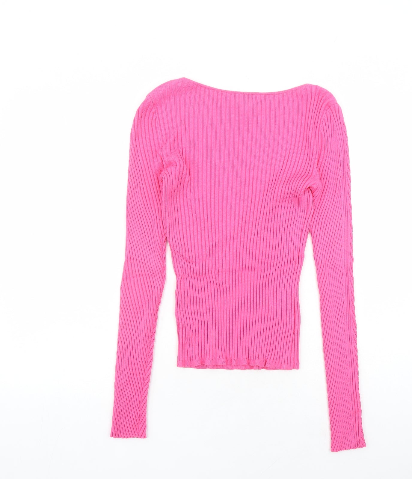H&M Womens Pink Scoop Neck Viscose Pullover Jumper Size M