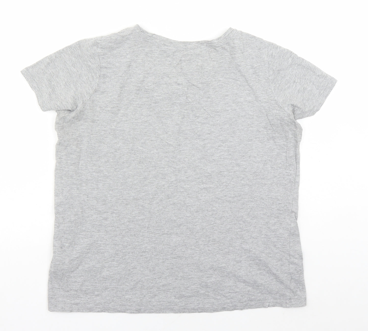 NEXT Womens Grey Cotton Basic T-Shirt Size 16 Round Neck