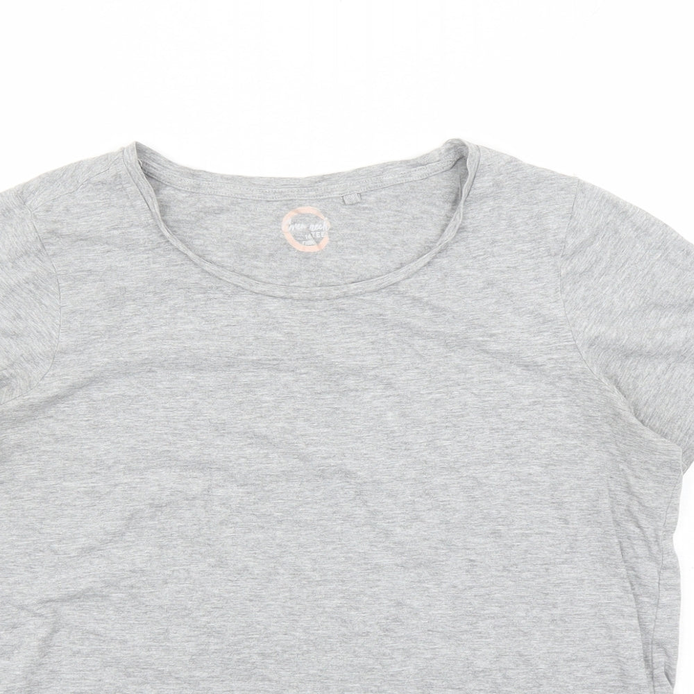 NEXT Womens Grey Cotton Basic T-Shirt Size 16 Round Neck
