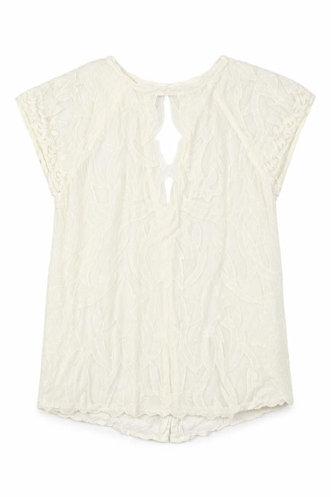 River Island Womens Ivory Viscose Basic Blouse Size 10 Round Neck