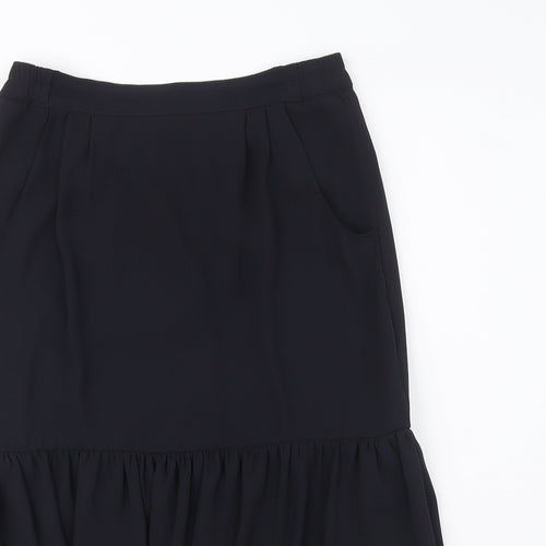 Carre Womens Blue Polyester A-Line Skirt Size 10 Zip - Layered Pockets